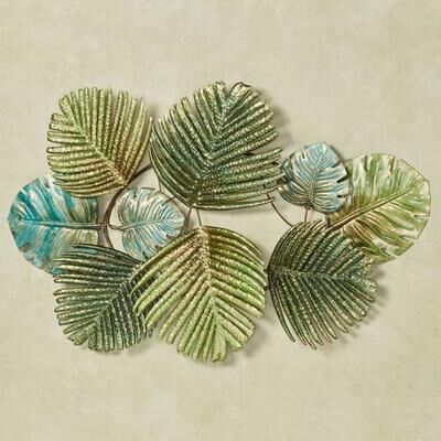 Touch of Class Tropical Leaf Collage Wall Art Green , Green