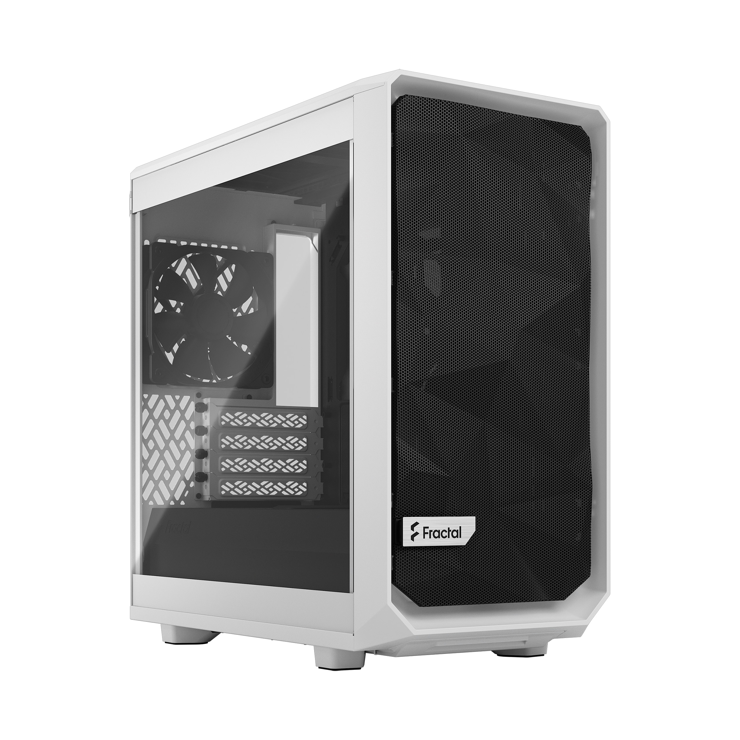 Fractal Design Meshify 2 Mini Gaming PC Gehäuse Midi-Tower Weiß gedämmt Seitenfenster
