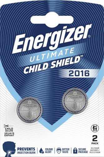 Energizer Knopfzelle CR2016 3V 2 St. 90 mAh Lithium Ultimate Child Shield E304205803
