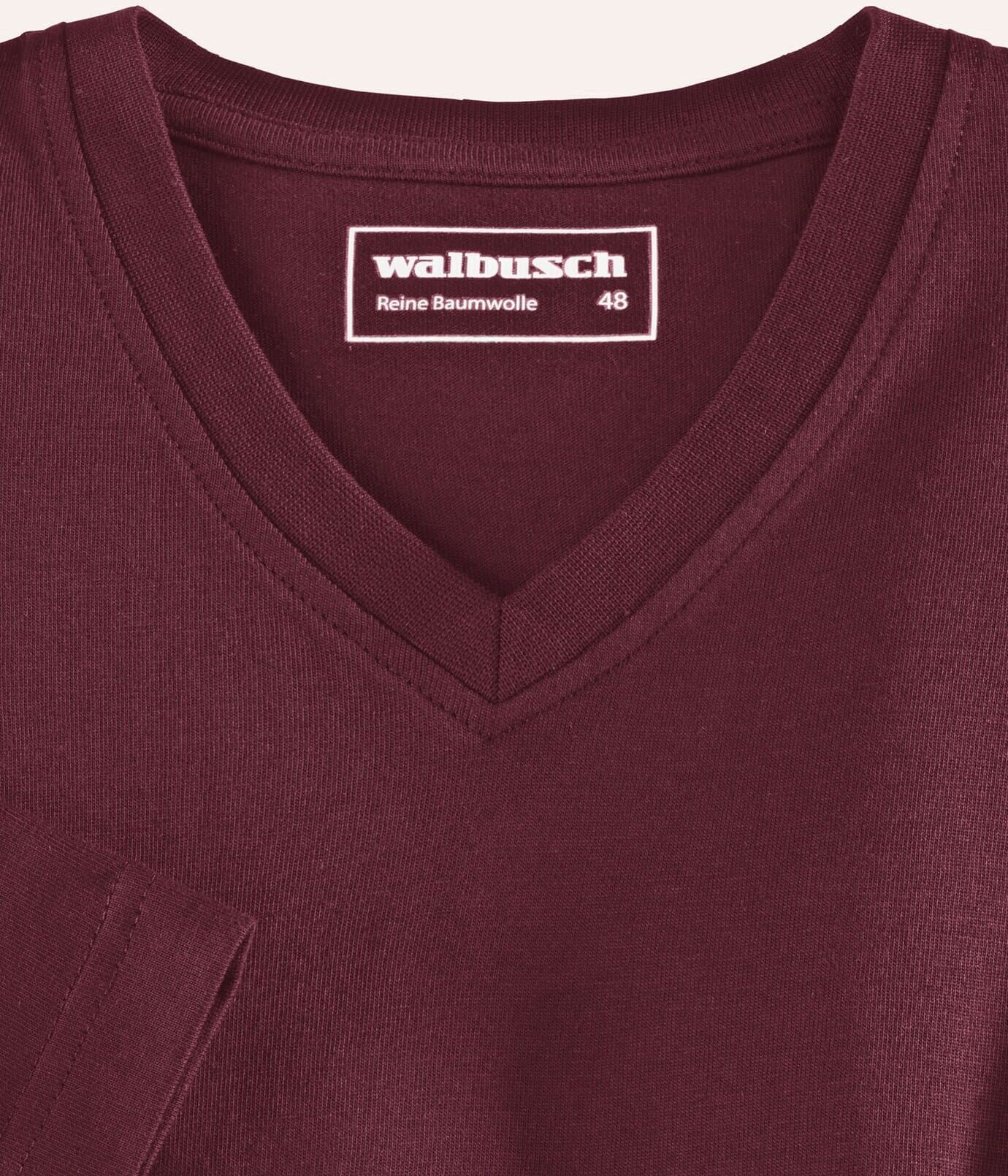 Walbusch T-Shirt V-Ausschnitt, , Farbe Rot, 52, supergekämmte Baumwolle formbeständig Herren