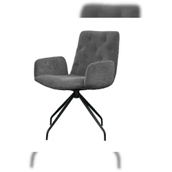 KAWOLA Stuhl CHARME Drehstuhl Esszimmersessel Cord grau