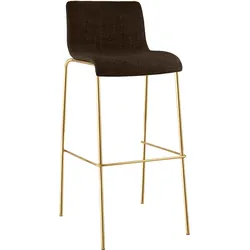 CLP Barhocker Hoover Stoff 4-Fuß Gold   Farbe: braun