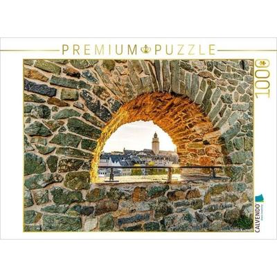 CALVENDO Puzzle Rathaus Plauen vom Hradschin aus gesehen. | 1000 Teile Lege-Größe 64x48cm Foto-Puzzle für glückliche Stunden