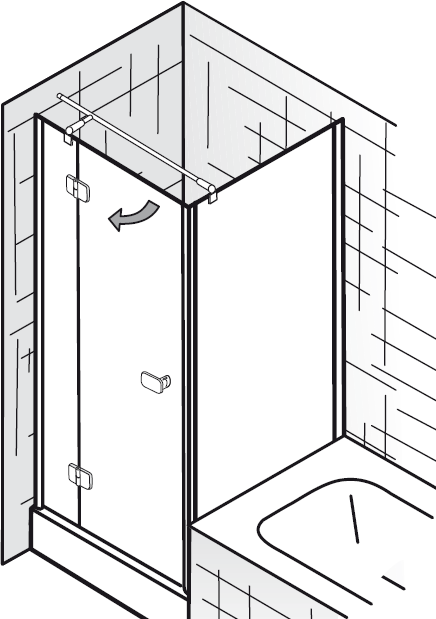 HSK Duschkabinenbau KG HSK Premium Softcube Drehtür mit verkürzter Seitenwand 6800xxx68310xx