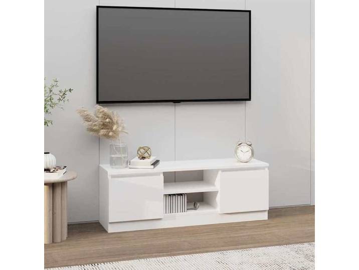 URBRAN®Meuble TV avec porte Blanc 102x30x36 cm - Meuble HIFI_1764
