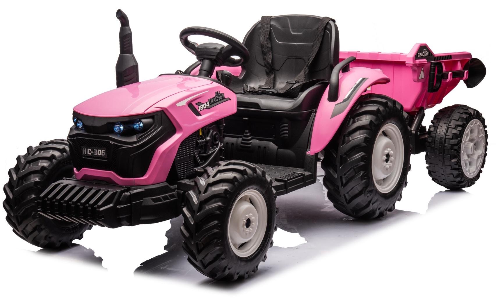Elektro-Kindertraktor - XL - Anhänger 24V Rosa