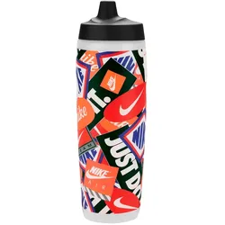 NIKE Refuel Graphic Trinkflasche (709 ml) 918 - clear/black/lt crimson/safety orange/white