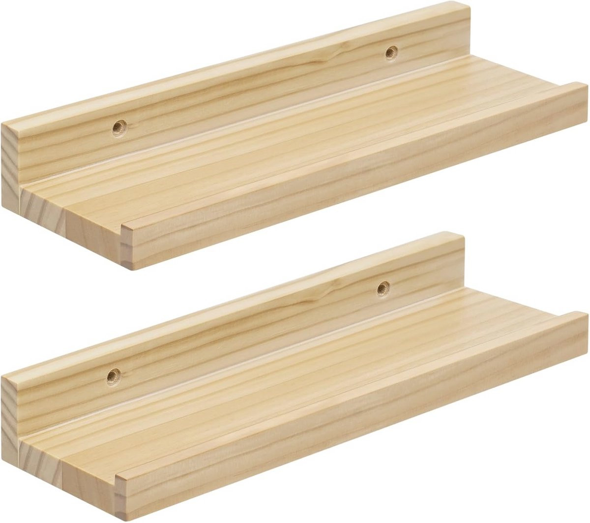 Set van 2 zwevende houten planken voor woonkamer, slaapkamer, keuken of badkamer
