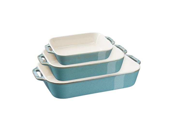 STAUB Plat à four Staub 3 Pièces Turquoise antique