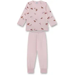 Sanetta Mädchen Schlafanzug - lang, Kids, Pyjama, Baumwolle, Motiv Rosa / 140