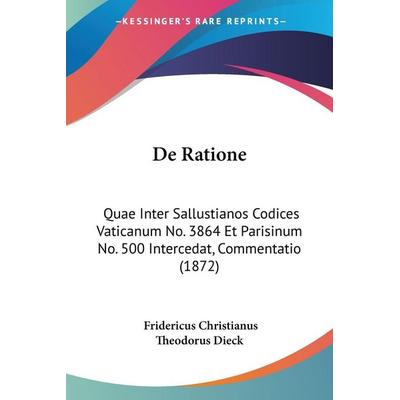 De Ratione, Taschenbuch von Fridericus Christianus Theodorus Dieck, Kessinger Publishing, LLC, 978-1-160-40971-1