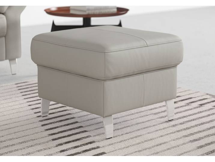 Hocker SIT & MORE Arngast , grau (light grau), B:58cm H:48cm T:58cm, Luxus-Microfaser ALTARA NUBUCK (100% Polyester);Struktur (100% Polyester);Flachgewebe (90% Polyester; 10% Polyamid), Hocker, Hocker