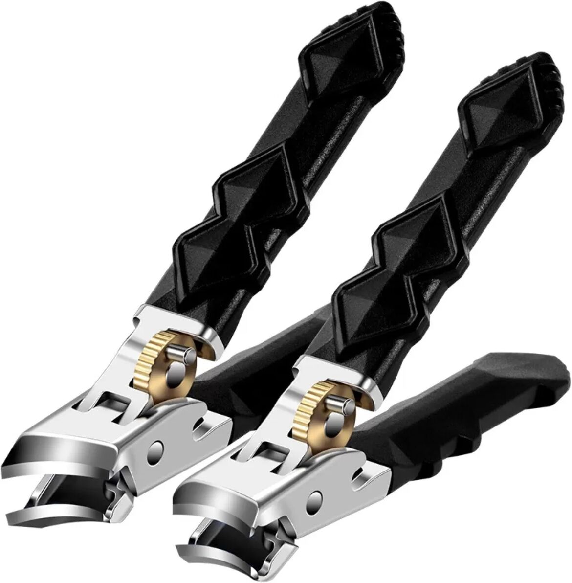 INF 3-teiliges Nagelknipser-Set aus Edelstahl mit langem Griff, großer Öffnung, Anti-Splash-Design, ABS-Griff, gebogene und