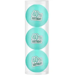 Golfball Geschenkset "40th Birthday" 3er blau