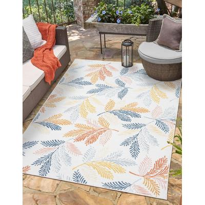 Outdoorteppich "Johanna, LAGERRÄUMUNG", bunt (cream,multi,rot), B:240cm H:6mm L:320cm, Polypropylen, MYFLAIR MÖBEL & ACCESSOIRES, Teppiche, Outdoorteppich, Wendeteppich, Blätter Motiv, Outdoor geeignet, Balkon, Terrasse