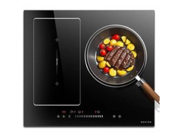 Plaque induction - CACTOSE - 60 cm - 3 feux - Flexizone - 6800W - Sécurité enfant