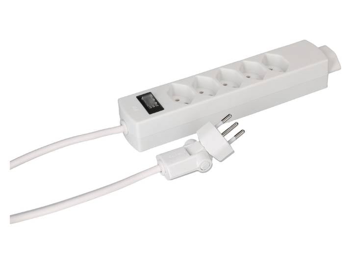 Max Hauri Steckdosenleiste Safety Line 5+1x Typ 13 ws Schalter 3m clip-clap