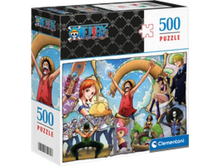 CLEMENTONI Coffret puzzle Dragon Ball ou One Piece, 500 pièces (One Piece - Vainqueur)