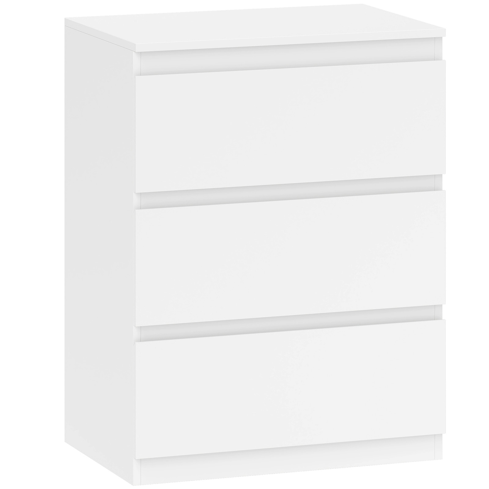 HOMCOM Moderne Ladekast met 3 Lades voor Woonkamer, Slaapkamer of Hal, Wit