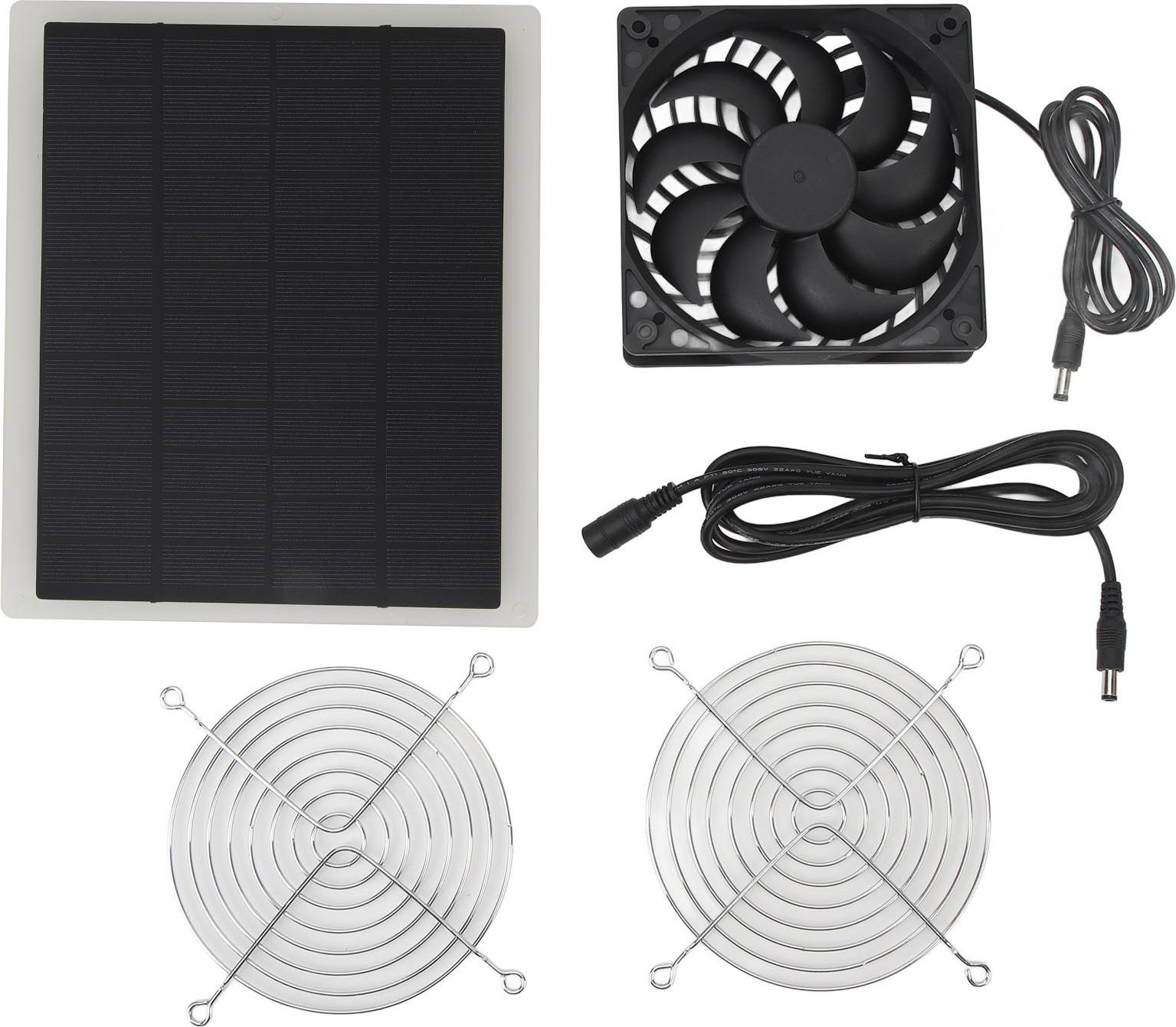Gistuch Zonnepaneelventilator 10 W met metalen behuizing voor afvoerlucht in kas, schuur of camper