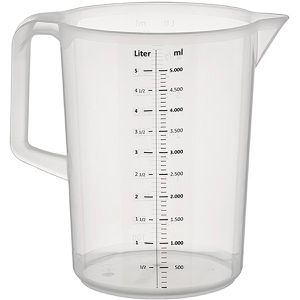 APS Messbecher Pro 30057, aus Kunststoff, mit ml / Liter Skala, 5 Liter
