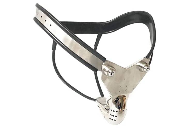 WSZDACJ Edelstahl Keuschheitsgürtel Für Herren 64~147cm Keuschheitskäfig Herren BDSM Spielzeug Cock Cage Sex Sexspielzeug Fetisch Sklave Bondage Set Chastity Belt,99~105cm