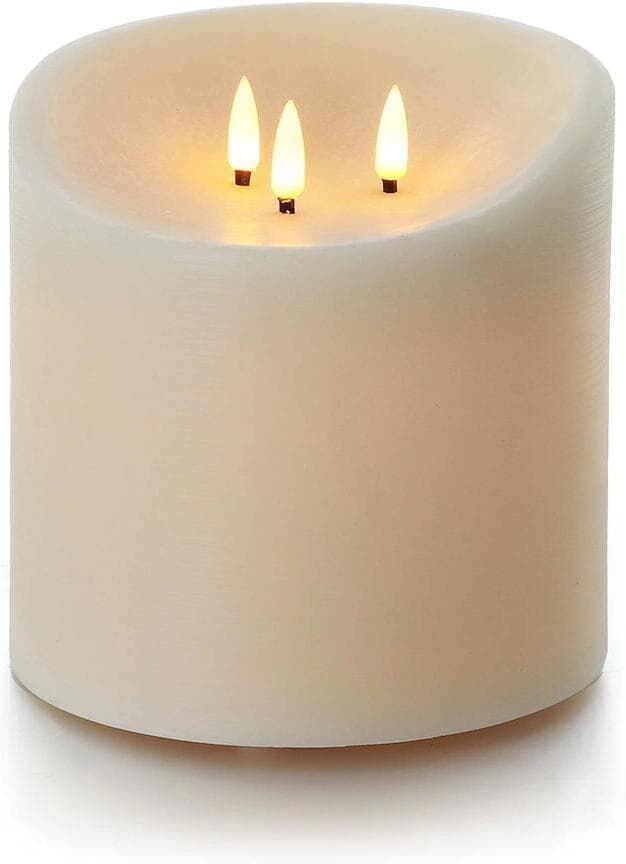 LED-Kerze "balthasar Creme", beige (natur), H:15cm Ø:15cm, Wachs, Kerzen, LED-Kerze natur Ø/H: 15cm x 15cm