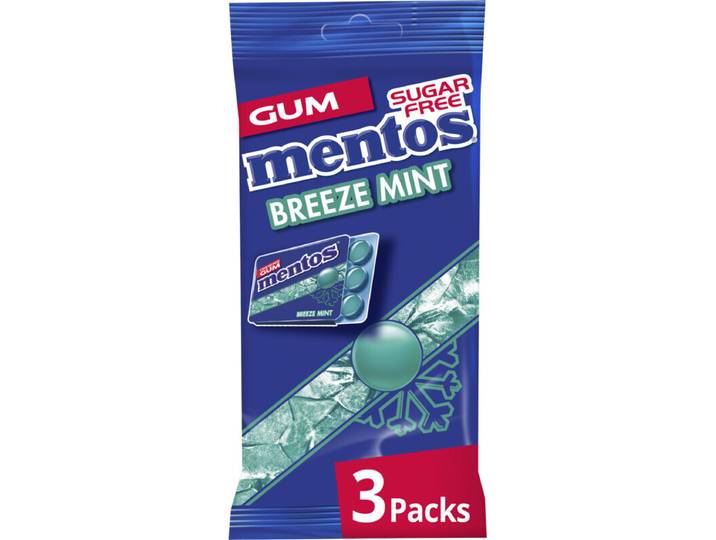 Mentos Gum Breeze Mint - 3 stuks