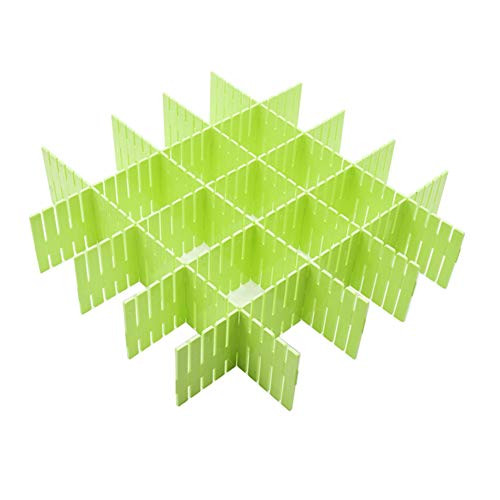 WeFoonLo 8 stuks Verstelbare Plastic Lade Organizer in het groen voor keuken, kantoor of badkamer