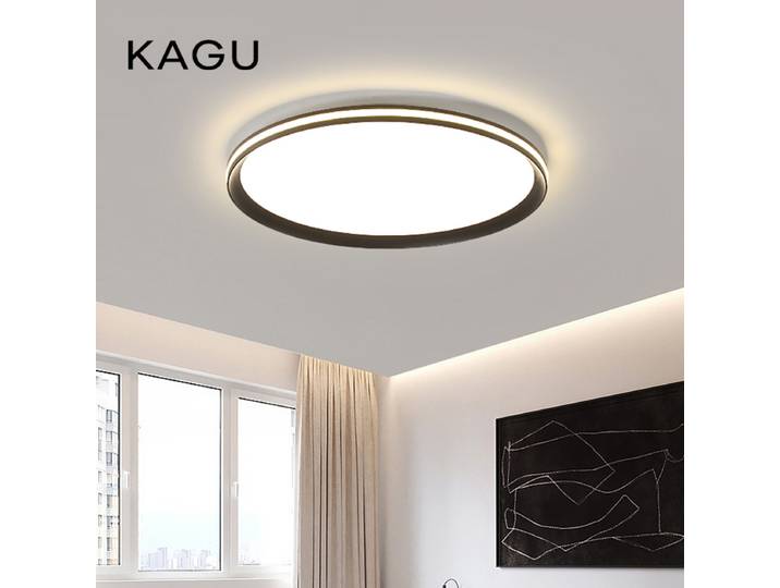 Plafonnier LED minimaliste nordique pour chambre salon allée salle d'étude balcon circulaire télécommande éclairage lustre