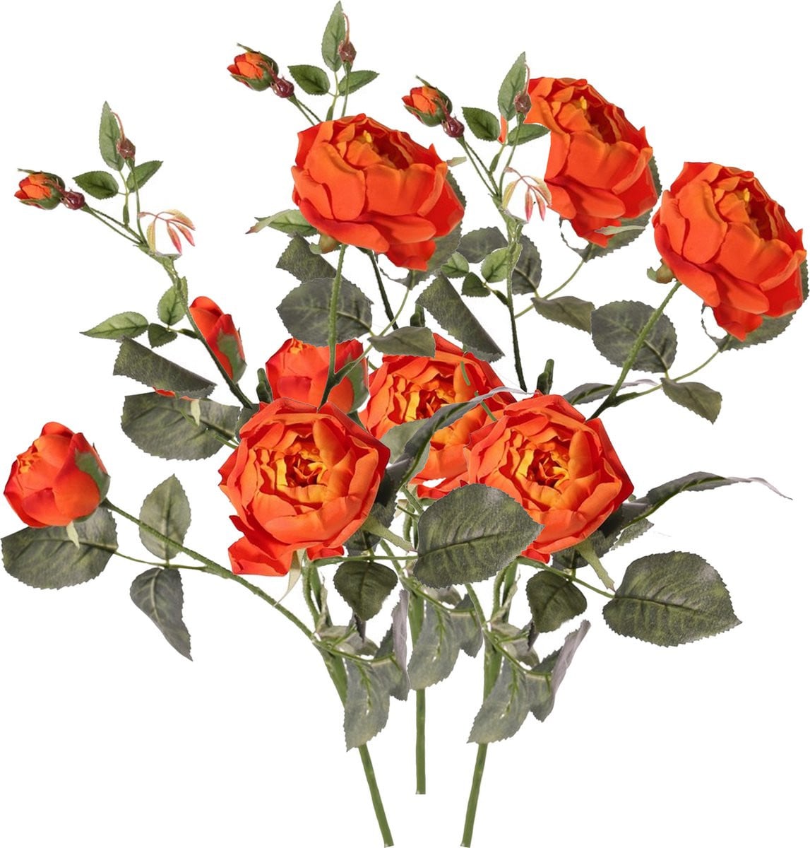 Top Art Kunstbloem Ariana Roos - 3 stuks - Oranje - Hoogte: 73 cm