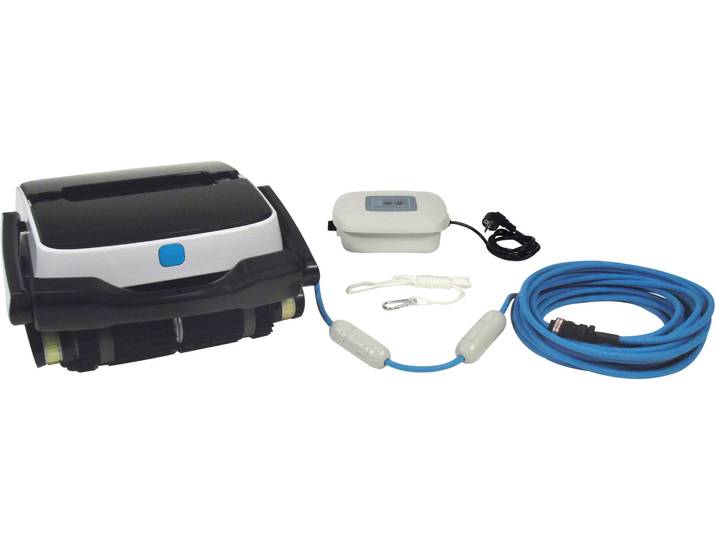Poolroboter UBBINK Robotclean 3 Plus , schwarz-weiß (schwarz, weiß), B:43cm H:22cm L:47cm, Kunststoff, Poolbodensauger, Poolroboter, für Reinigung von Boden, Wand und Wasserstandslinie
