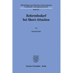Reformbedarf bei Short-Attacken, Fachbücher von Daniel Krafft