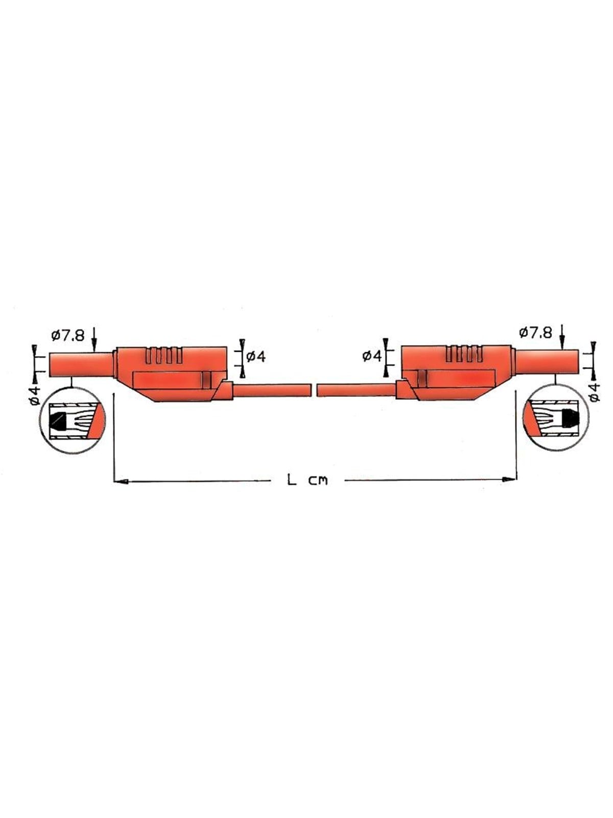 Elma Instruments Test lead - 2711 red 100cm