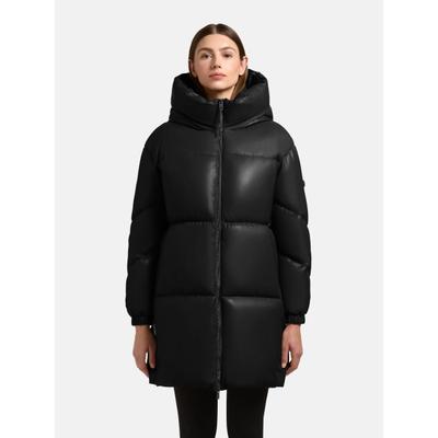 Wintermantel KHUJO "Lorsa", Damen, Gr. S (36), schwarz, Obermaterial: 100% Polyurethan. Innenfutter: 100% Polyester. Wattierung: 100% Polyester. Beschichtung: 100% Polyurethan, lässig geschnitten ca. Mitte Oberschenkel, hoch geschlossener...