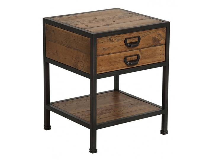 Table de chevet 1 tiroir en bois marron