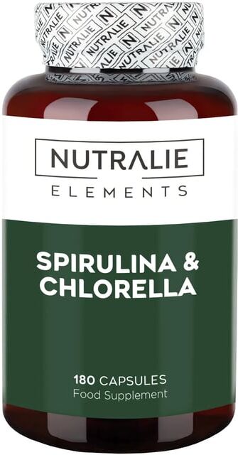 Nutralie Espirulina & Chlorella 1800 mg Energía Fuerza 180 Caps