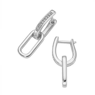 Paar Creolen FIRETTI "Schmuck Geschenk Silber 925 Ohrschmuck Ohrringe Behang ovalförmig", silberfarben, kristallweiß, kristallweiß, Ohrringe, Damen, Silber 925 (Sterlingsilber), mit Zirkonia (synth.)