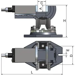 Optimum, Schraubstock + Zwinge, Dreiachsenschraubstock MV3-75