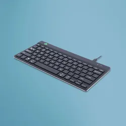 R-Go Tools Ergonomische Tastatur R-Go Compact Break, kompakte Tastatur mit Pausensoftware, QWERTY (US), Kabelgebunden, Schwarz