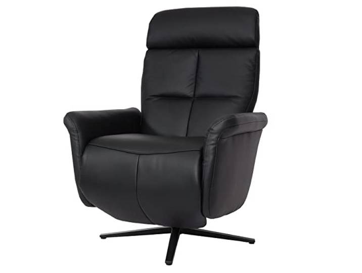 Mendler Relaxsessel HWC-L10 Voll-Leder - schwarz Design Fernsehsessel, TV-Sessel, Liegesessel, Liegefunktion, drehbar