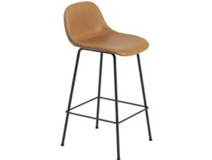 Muuto - Fiber Barhocker mit Rückenlehne Rohrgestell