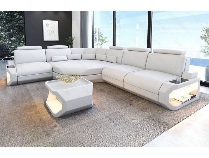 Couch Asti L-Form in Leder