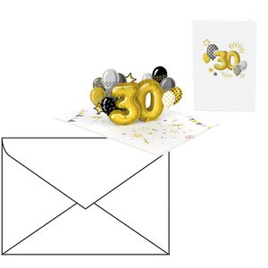 papercrush Geburtstagskarte 3D - 30. Geburtstag, Pop-Up Karte mit Umschlag, 12 x 17,5 cm