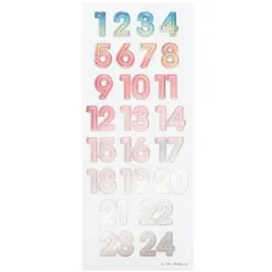 folia 24er-Pack Adventskalender-Sticker »Numbers Iridescent« 36