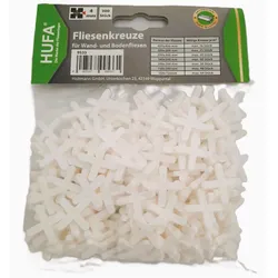 Hufa Kunststoff Fliesenkreuze weiß 4mm 200 Stück