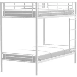Aucune, Kinderbett, Trennbare Etagenbetten aus Metall - Weiss - Boxspringbetten enthalten - 2 x 90 x 190 cm - ALICE (90 x 190 cm)