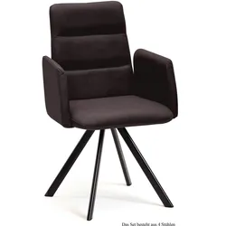ARMLEHNSTUHL (4er-Set) Deane 52x92x60 Schwarz/Espresso