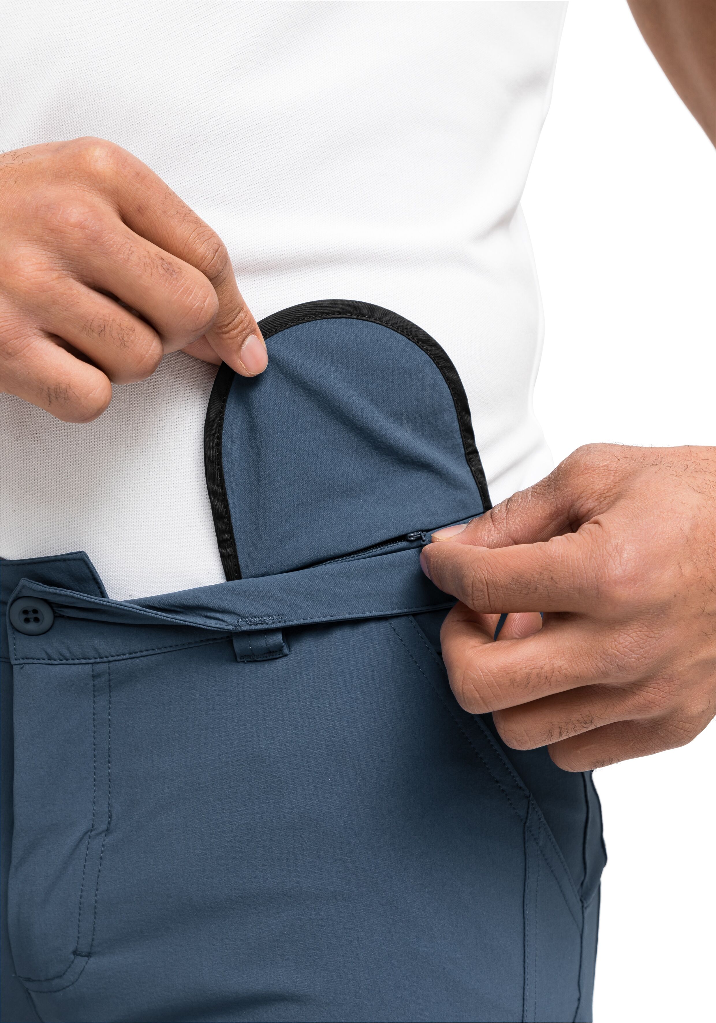 Maier Sports "Nil Short M" Herren Shorts, kurze Wanderhose, Outdoorhose 4 Taschen, Regular Fit jeansblau 52, Normalgrössen