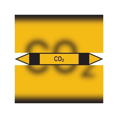 Rohrleitungskennzeichen CO2 - 270x37 mm Folie selbstklebend